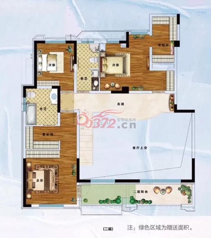 安阳空港新城e4户型(6室)建筑面积:约263m05—安阳