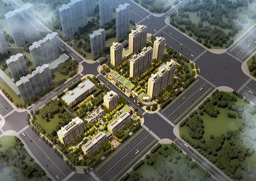 安阳昌建·青风墅院北地块鸟瞰图 - 安阳信息网 房产频道